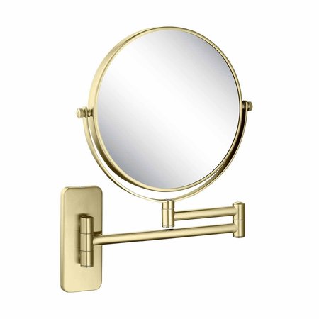 KIBI Wall Mount Magnifying Make Up Mirror - Brush Gold KMM100BG